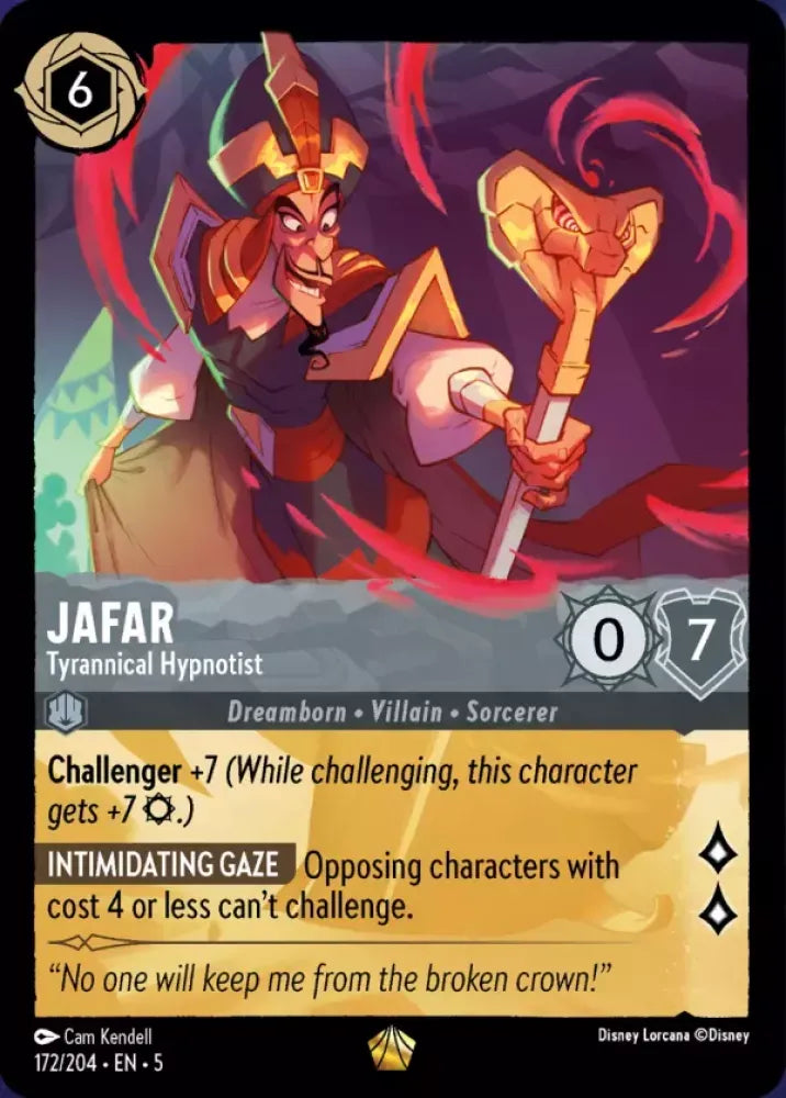 (172) Lorcana Shimmering Skies Single: Jafar - Tyrannical Hypnotist  Legendary