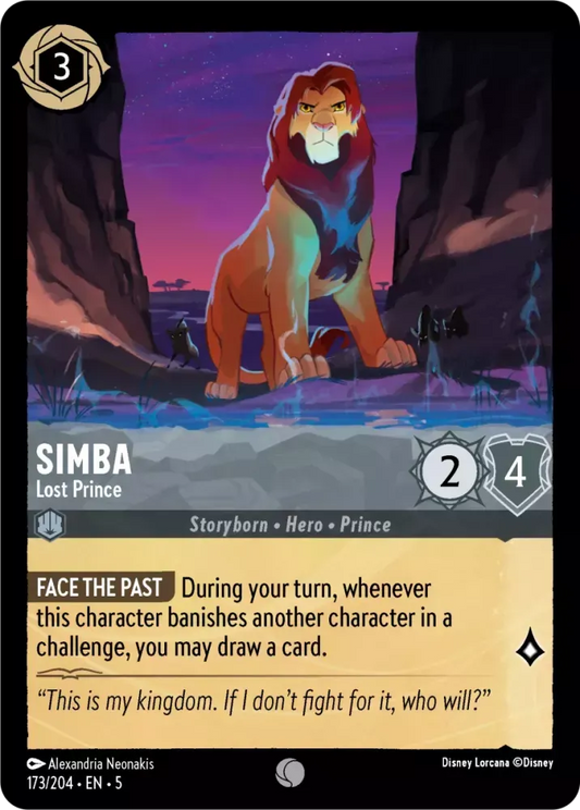 (173) Lorcana Shimmering Skies Single: Simba - Lost Prince Holo Common