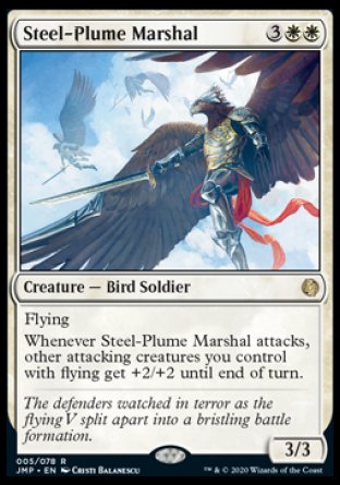 (005) Magic The Gathering Jumpstart Single: Steel-Plume Marshal  Rare