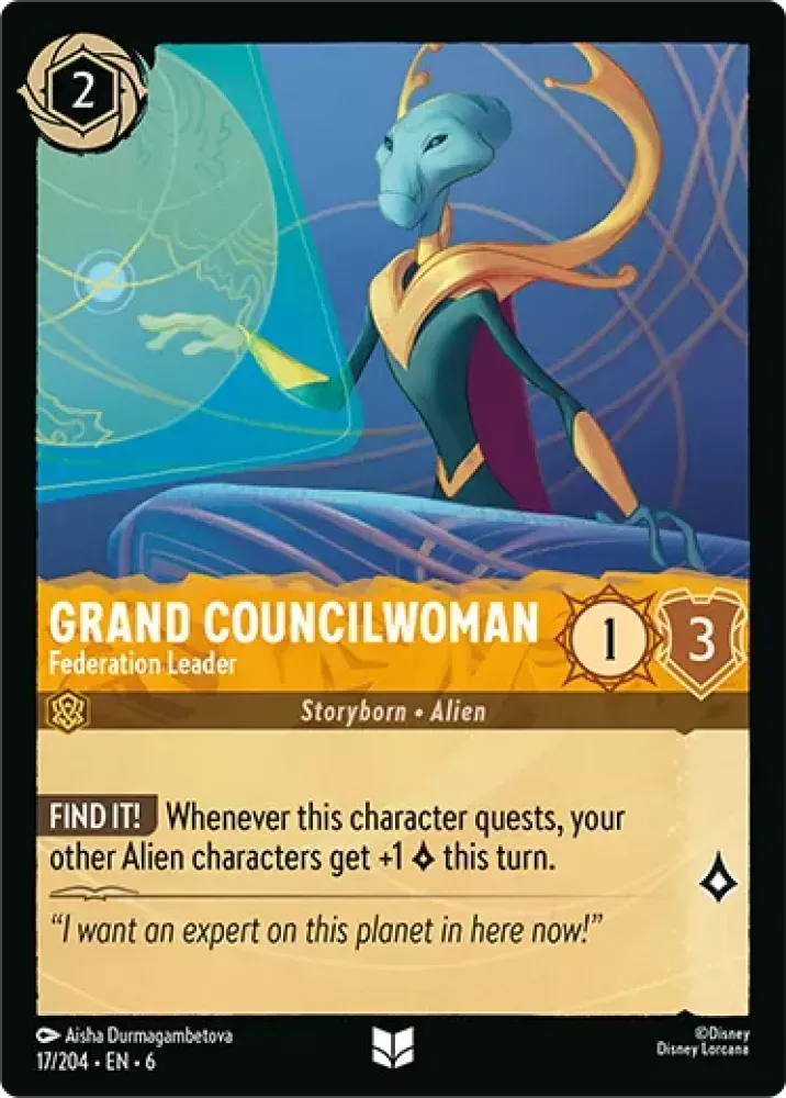 (017) Lorcana Azurite Sea Single: Grand Councilwoman - Federation Leader  Uncommon