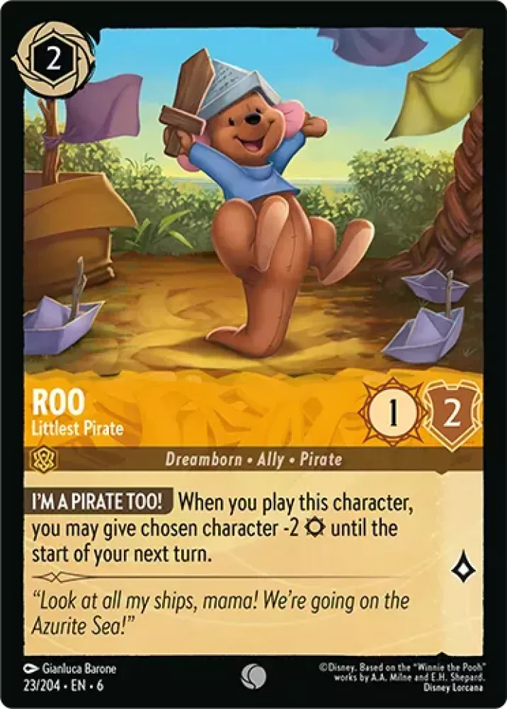 (023) Lorcana Azurite Sea Single: Roo - Littlest Pirate Holo Common