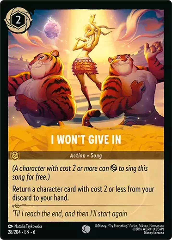 (028) Lorcana Azurite Sea Single: I Won't Give In Holo Common