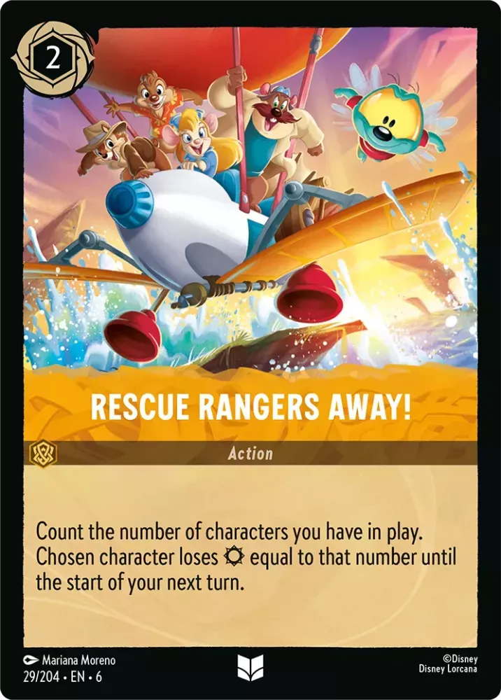 (029) Lorcana Azurite Sea Single: Rescue Rangers Away! Holo Uncommon