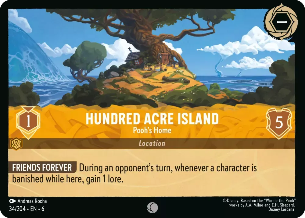 (034) Lorcana Azurite Sea Single: Hundred Acre Island - Pooh's Home  Common