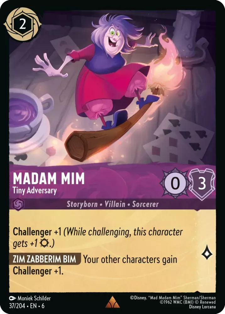 (037) Lorcana Azurite Sea Single: Madam Mim - Tiny Adversary Holo Rare