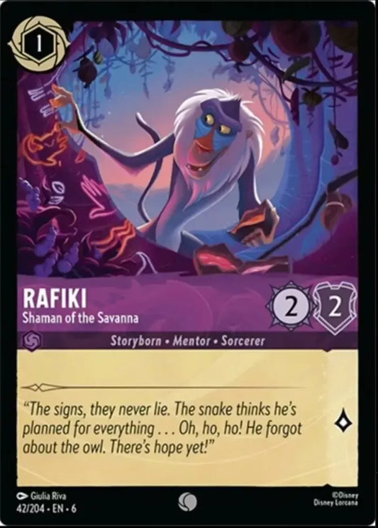 (042) Lorcana Azurite Sea Single: Rafiki - Shaman of the Savanna Holo Common