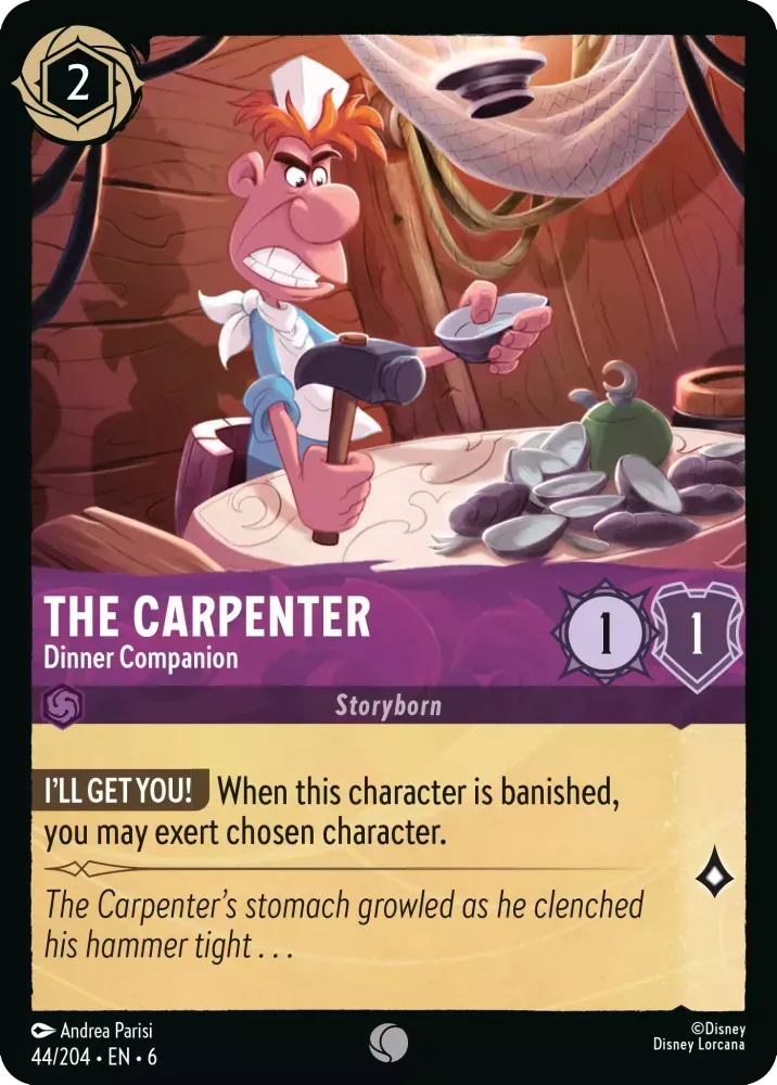 (044) Lorcana Azurite Sea Single: The Carpenter - Dinner Companion  Common