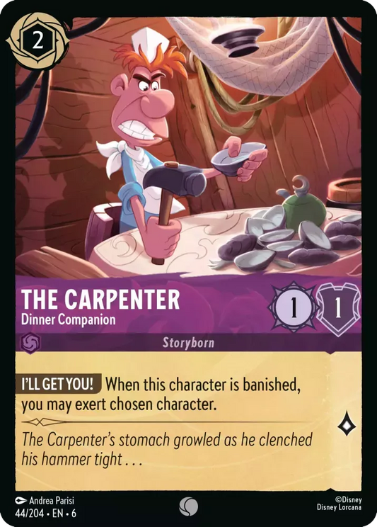 (044) Lorcana Azurite Sea Single: The Carpenter - Dinner Companion Holo Common