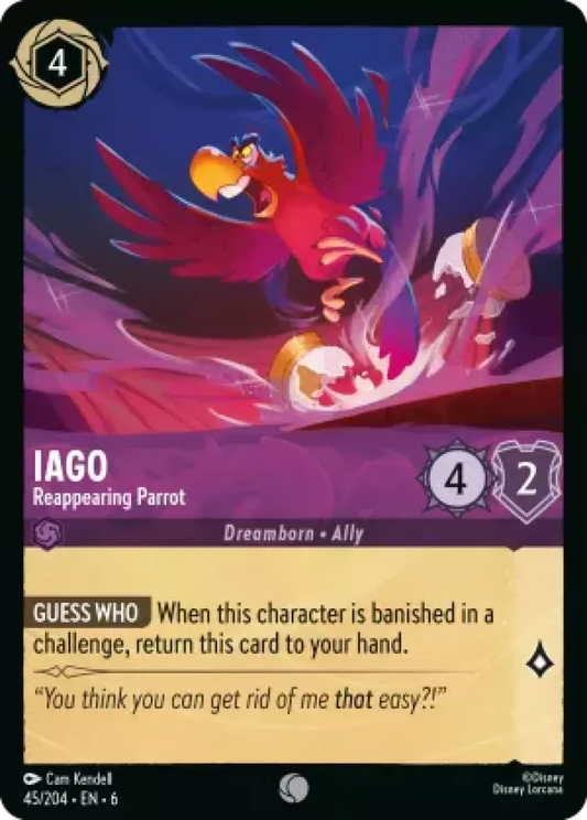 (045) Lorcana Azurite Sea Single: Iago - Reappearing Parrot  Common