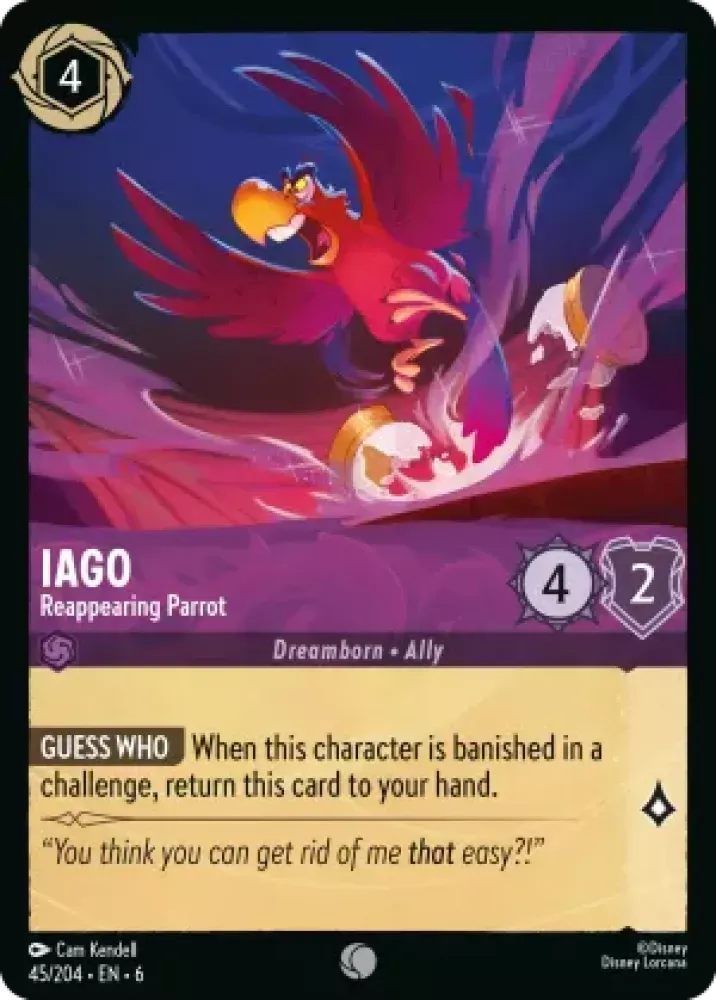 (045) Lorcana Azurite Sea Single: Iago - Reappearing Parrot Holo Common