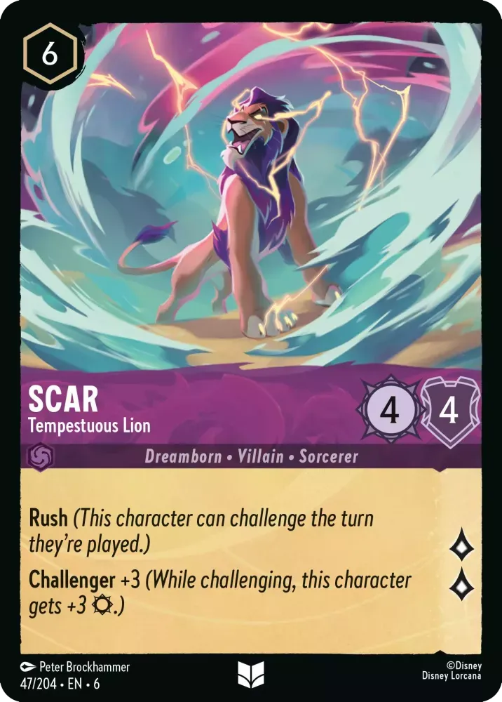 (047) Lorcana Azurite Sea Single: Scar - Tempestuous Lion Holo Uncommon