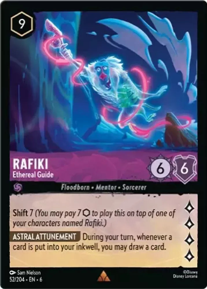 (052) Lorcana Azurite Sea Single: Rafiki - Ethereal Guide (V.1) Holo Rare