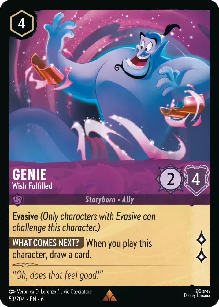 (053) Lorcana Azurite Sea Single: Genie - Wish Fulfilled Holo Rare