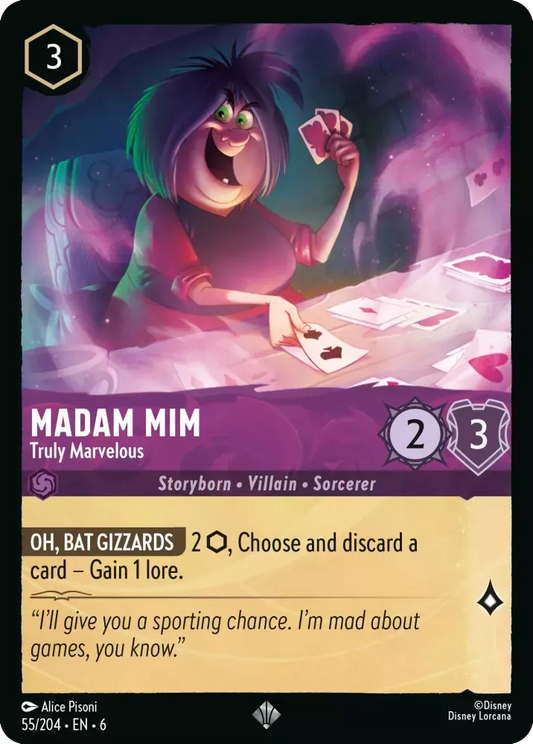 (055) Lorcana Azurite Sea Single: Madam Mim - Truly Marvelous Holo Super Rare