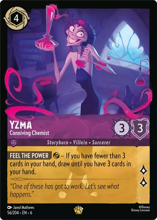 (056) Lorcana Azurite Sea Single: Yzma - Conniving Chemist (V.1) Holo Legendary