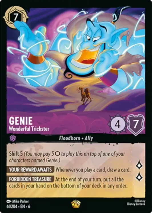(061) Lorcana Azurite Sea Single: Genie - Wonderful Trickster  Legendary