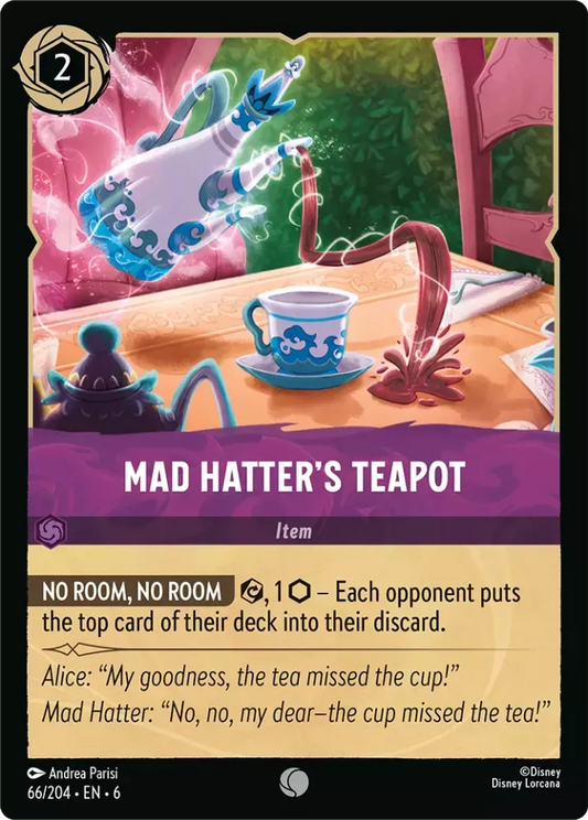 (066) Lorcana Azurite Sea Single: Mad Hatter's Teapot Holo Common