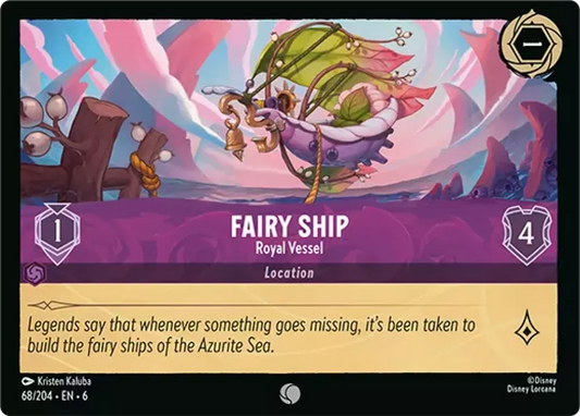 (068) Lorcana Azurite Sea Single: Fairy Ship - Royal Vessel Holo Common