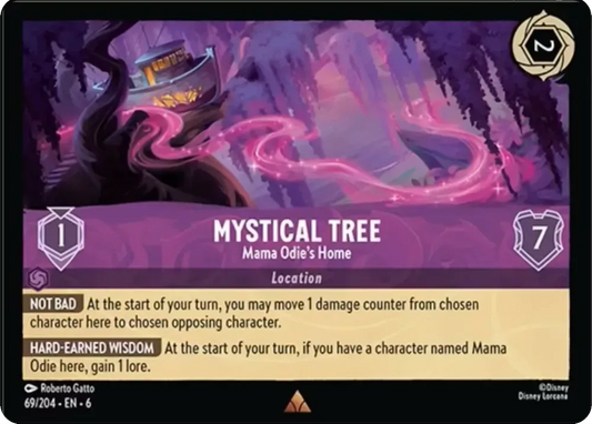(069) Lorcana Azurite Sea Single: Mystical Tree - Mama Odie's Home Holo Rare