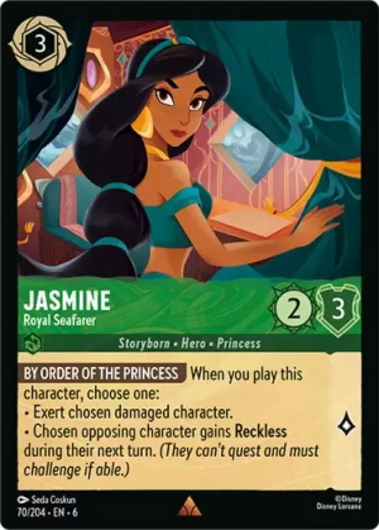(070) Lorcana Azurite Sea Single: Jasmine - Royal Seafarer Holo Rare