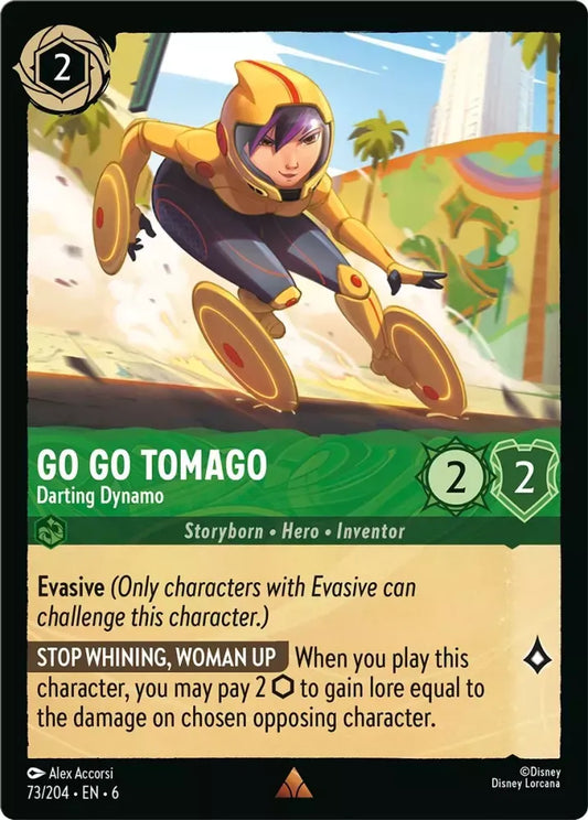 (073) Lorcana Azurite Sea Single: Go Go Tomago - Darting Dynamo Holo Rare