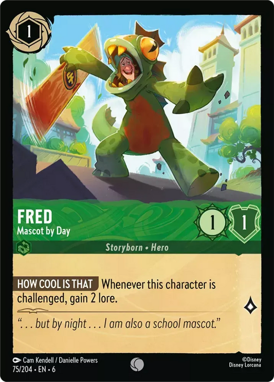 (075) Lorcana Azurite Sea Single: Fred - Mascot by Day Holo Common