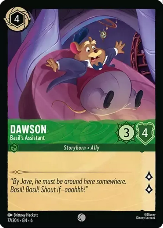 (077) Lorcana Azurite Sea Single: Dawson - Basil's Assistant Holo Common