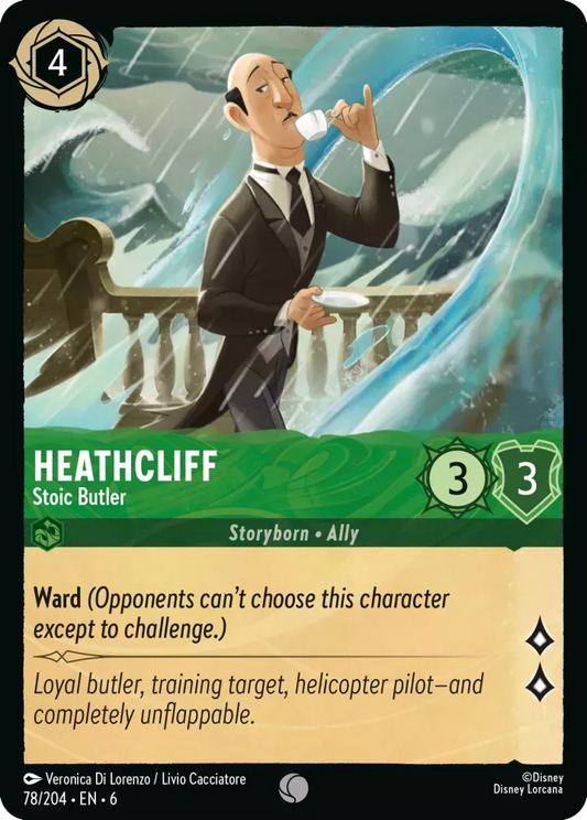 (078) Lorcana Azurite Sea Single: Heathcliff - Stoic Butler Holo Common