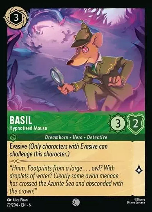 (079) Lorcana Azurite Sea Single: Basil - Hypnotized Mouse  Common