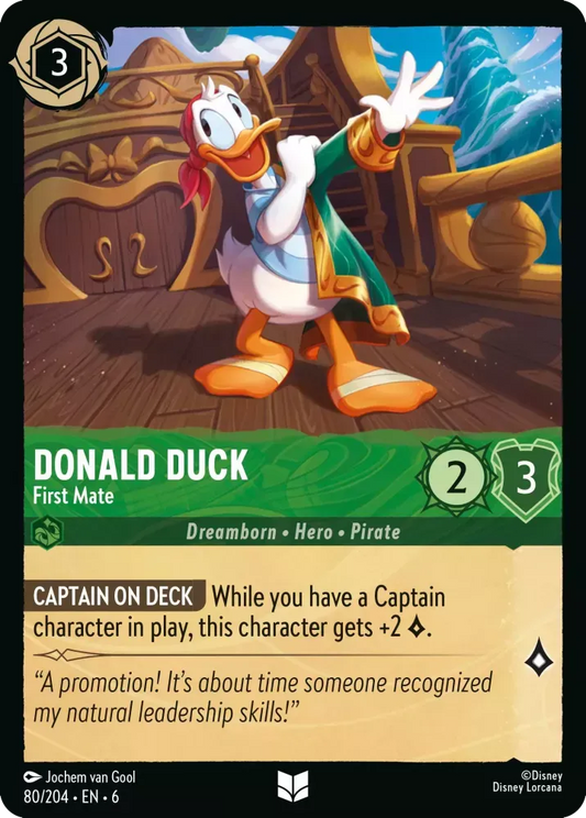 (080) Lorcana Azurite Sea Single: Donald Duck - First Mate  Uncommon