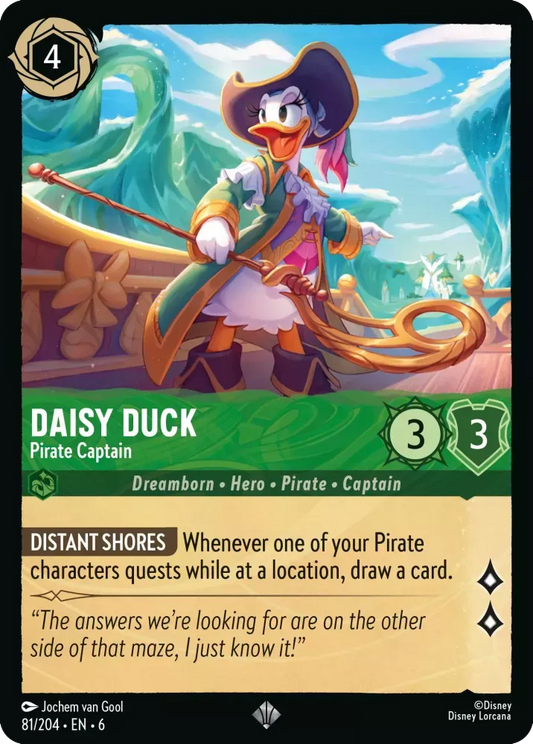 (081) Lorcana Azurite Sea Single: Daisy Duck - Pirate Captain (V.1)  Super Rare