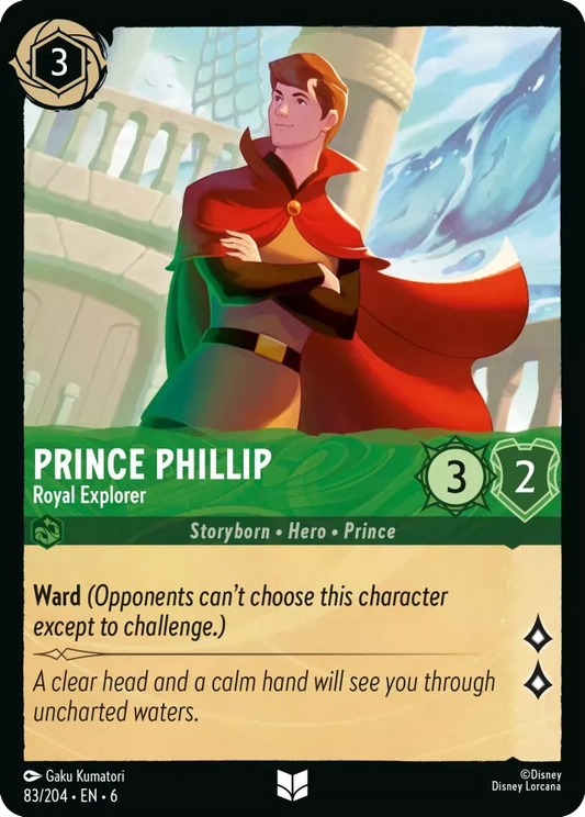 (083) Lorcana Azurite Sea Single: Prince Phillip - Royal Explorer Holo Uncommon