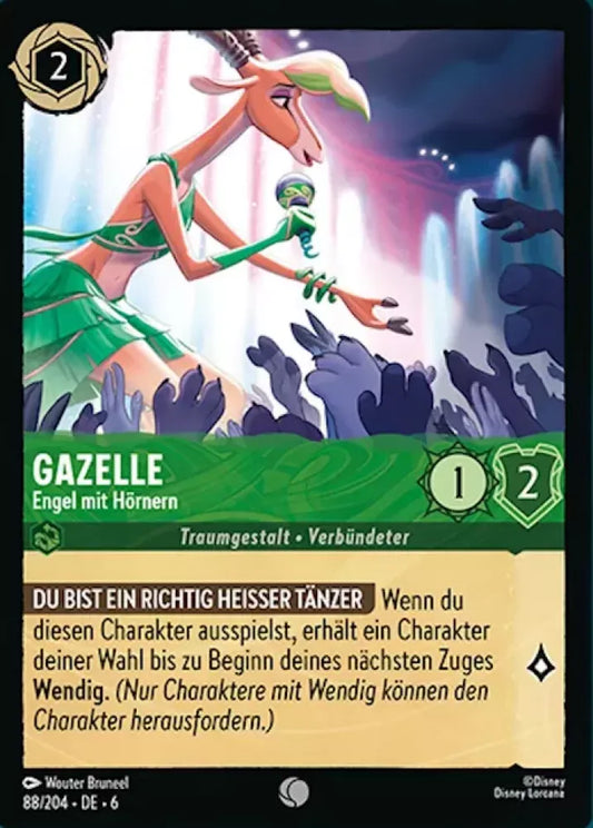 (088) Lorcana Azurite Sea Single: Gazelle - Angel with Horns Holo Common