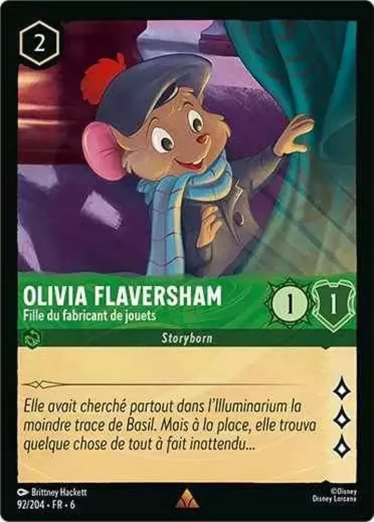 (092) Lorcana Azurite Sea Single: Olivia Flaversham - The Toymaker's Daughter Holo Rare
