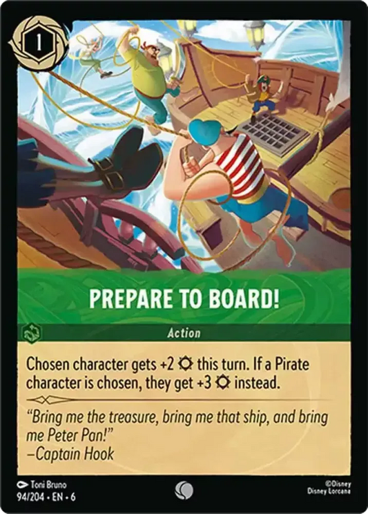 (094) Lorcana Azurite Sea Single: Prepare to Board! Holo Common