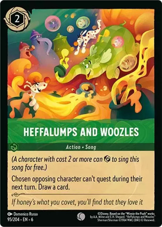 (095) Lorcana Azurite Sea Single: Heffalumps and Woozles Holo Common