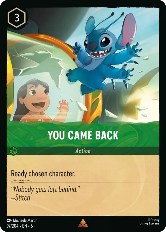 (097) Lorcana Azurite Sea Single: You Came Back (V.1) Holo Rare