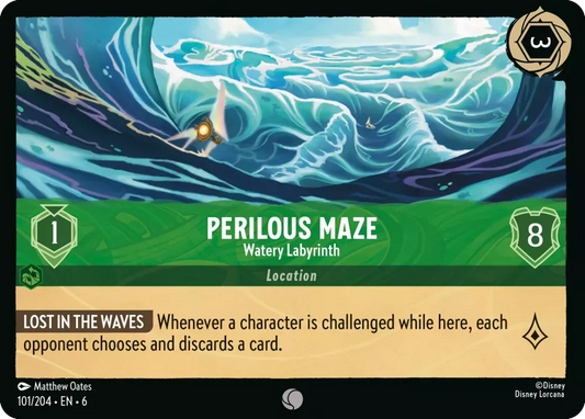 (101) Lorcana Azurite Sea Single: Perilous Maze - Watery Labyrinth Holo Common