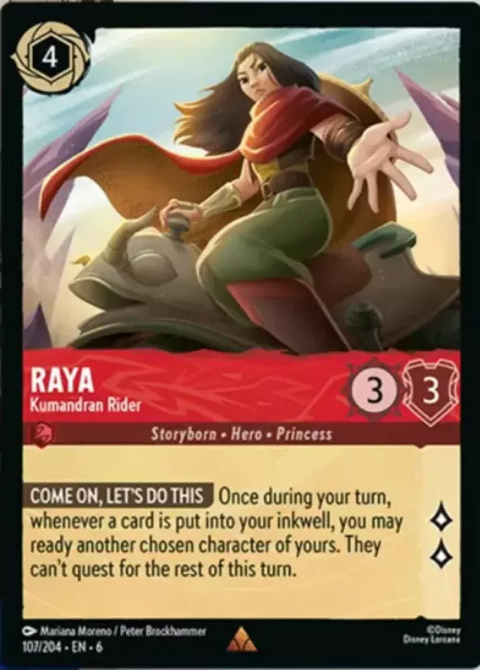 (107) Lorcana Azurite Sea Single: Raya - Kumandran Rider (V.1)  Rare