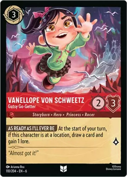 (110) Lorcana Azurite Sea Single: Vanellope Von Schweetz - Gutsy Go-Getter Holo Uncommon