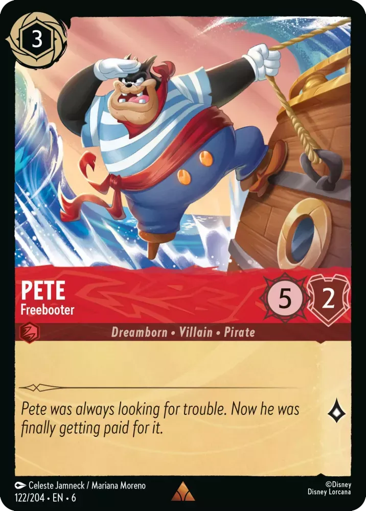 (122) Lorcana Azurite Sea Single: Pete - Freebooter Holo Rare