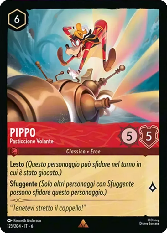 (123) Lorcana Azurite Sea Single: Goofy - Flying Goof Holo Rare