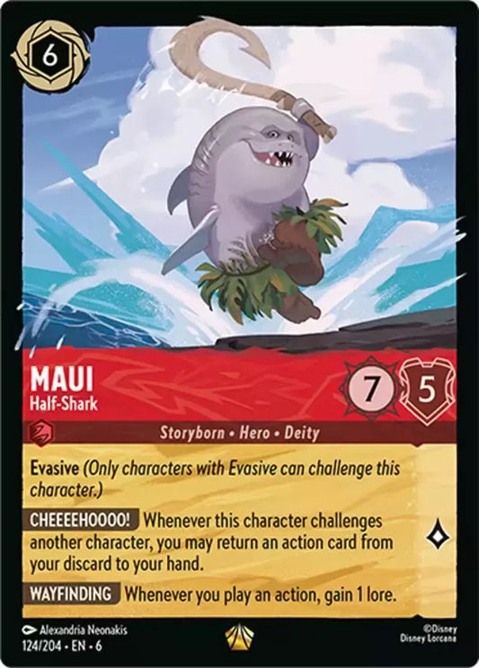 (124) Lorcana Azurite Sea Single: Maui - Half-Shark Holo Legendary