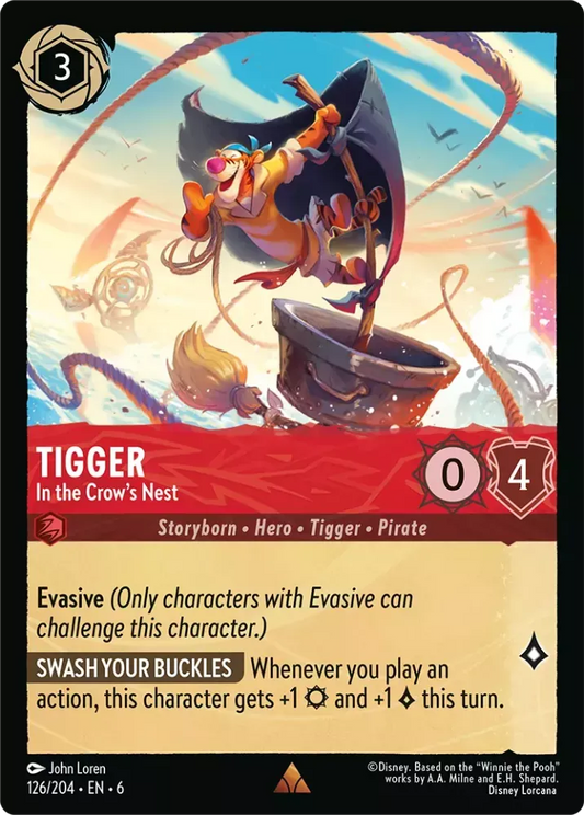 (126) Lorcana Azurite Sea Single: Tigger - In the Crow's Nest (V.1) Holo Rare
