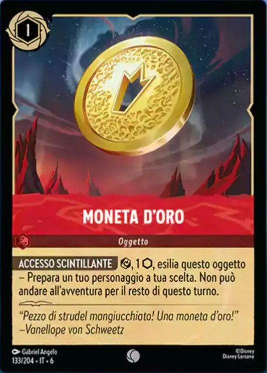 (133) Lorcana Azurite Sea Single: Gold Coin Holo Common