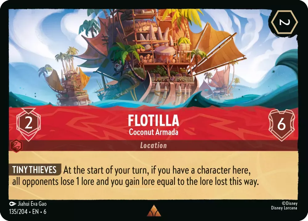 (135) Lorcana Azurite Sea Single: Flotilla - Coconut Armada  Rare