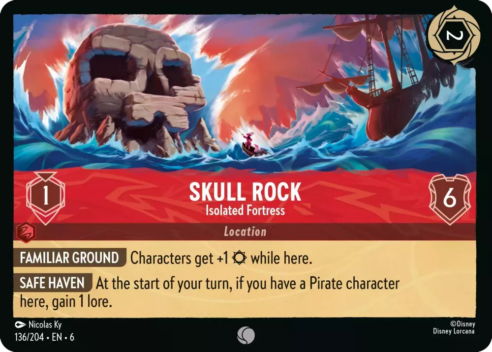 (136) Lorcana Azurite Sea Single: Skull Rock - Isolated Fortress Holo Common