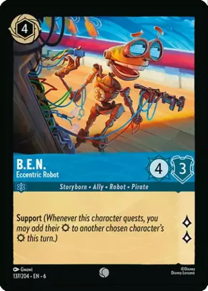 (137) Lorcana Azurite Sea Single: B.E.N. - Eccentric Robot  Common