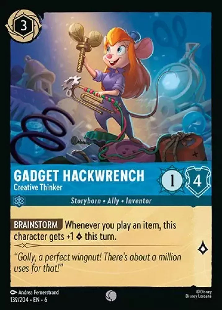 (139) Lorcana Azurite Sea Single: Gadget Hackwrench - Creative Thinker  Common