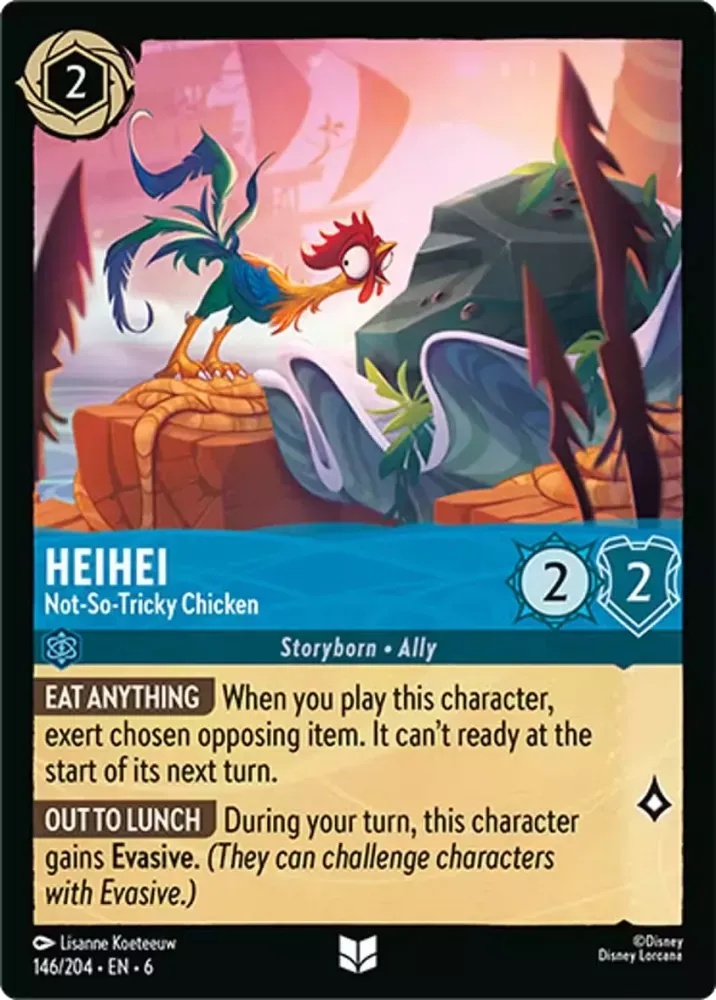 (146) Lorcana Azurite Sea Single: Heihei - Not-So-Tricky Chicken  Uncommon